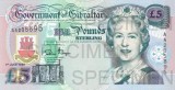 The five Gibraltar Pound banknote